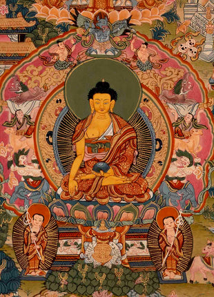 Life Story Of Shakyamuni Buddha | Traditional Tibetan Thangka | Wall Decors