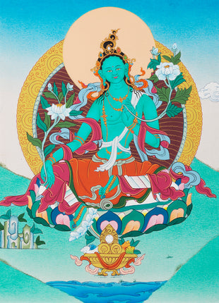 green tara thangka 