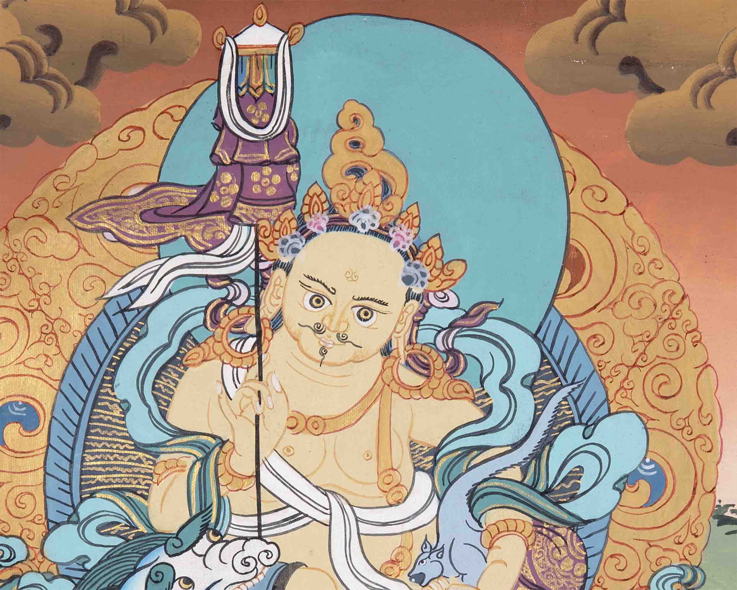Namtose Thangka Painting With Brocade | Tibetan Buddhism Art