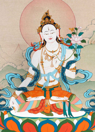 White Tara Thangka | Traditionally Hand Painted Art