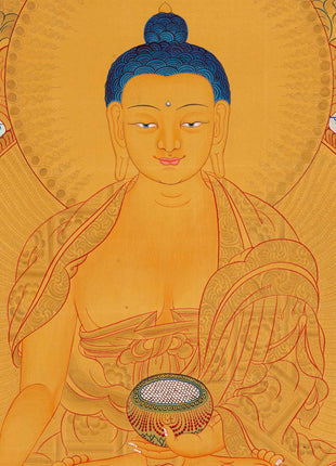 Gold Shakyamuni Buddha Thangka | Himalayan Art
