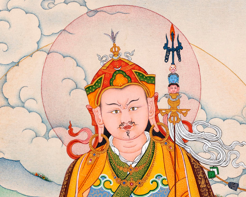 Traditional Karma Gadri Thangka Of Guru Rinpoche | Padmasambhava
