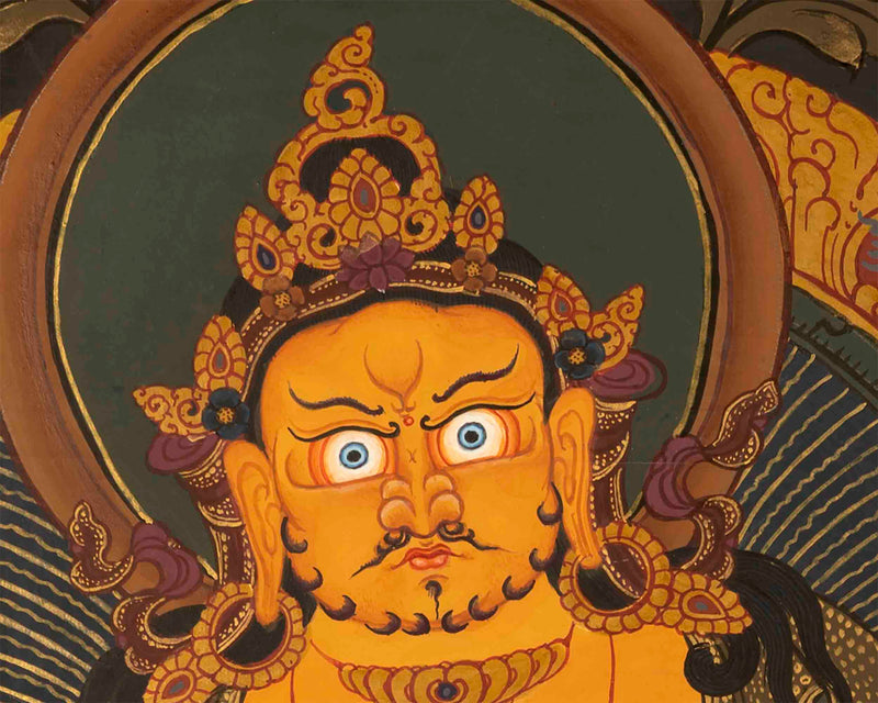 Jhambala Kubera Thangka | HandPainted Buddhist Thangka