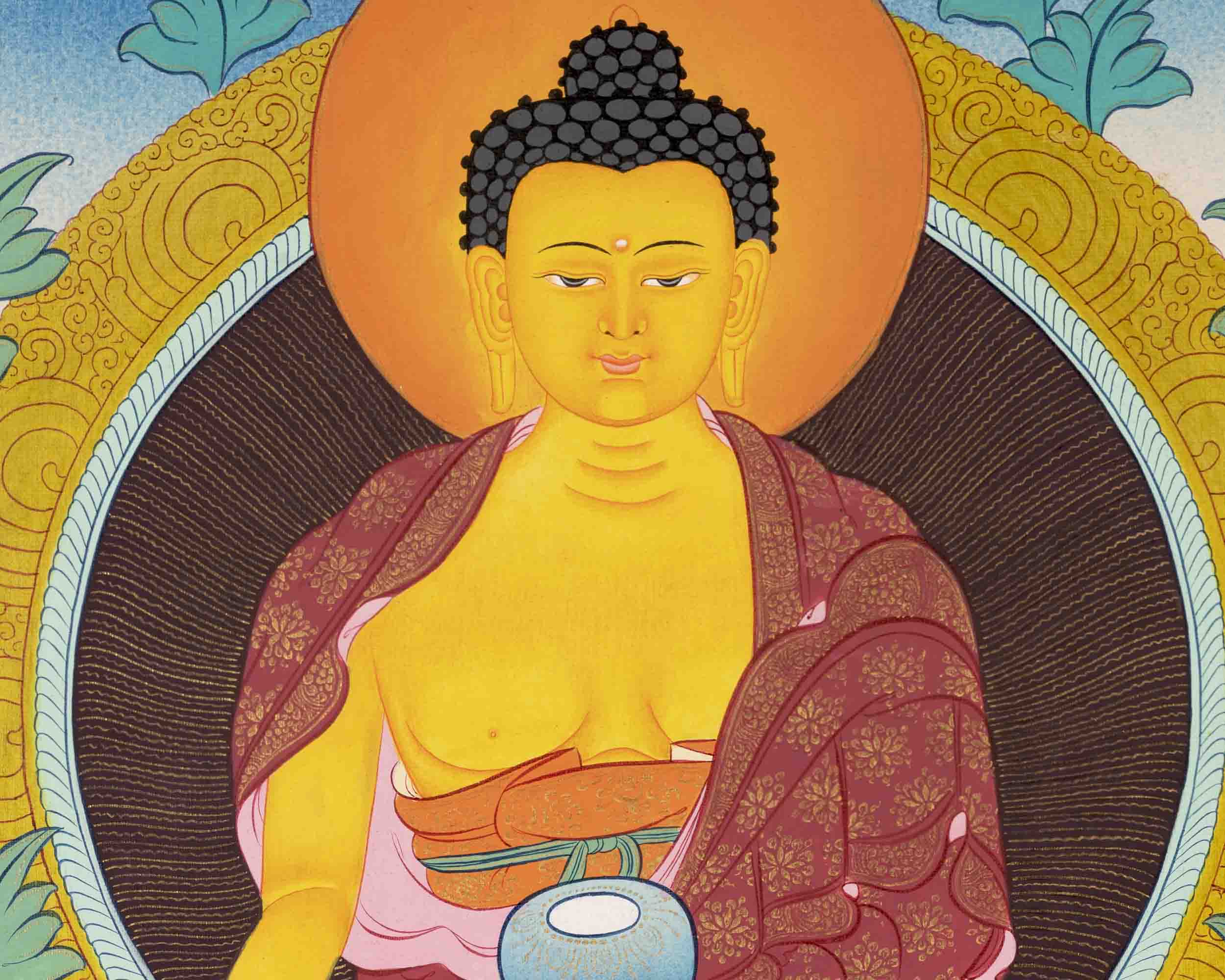 Shakyamuni Buddha Thangka | Traditional Tibetan Painting | Wall Decors