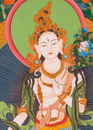 White Tara Thangka | Wall Hanging Decorations