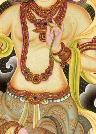 Chandra Dev Giclee Thangka Print | Deity Of Moon | Spiritual Gift Ideas
