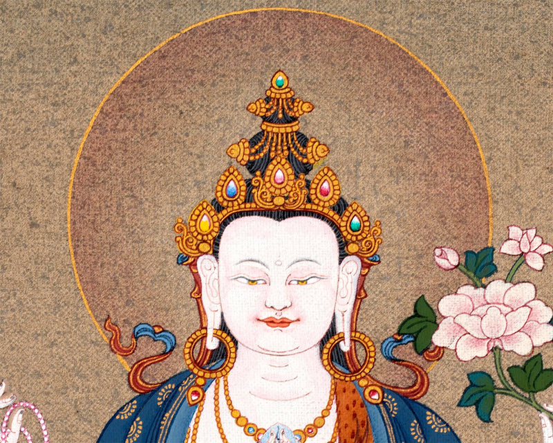 Bodhisattva Chenrezig Thangka  | Tibetan Avalokiteshvara Painting