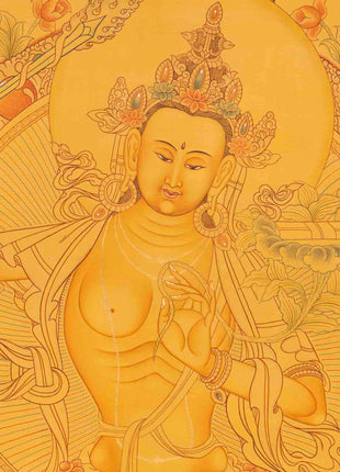 Original Manjushree Thangka | Full 24K Gold Style | Religious Wall Decors