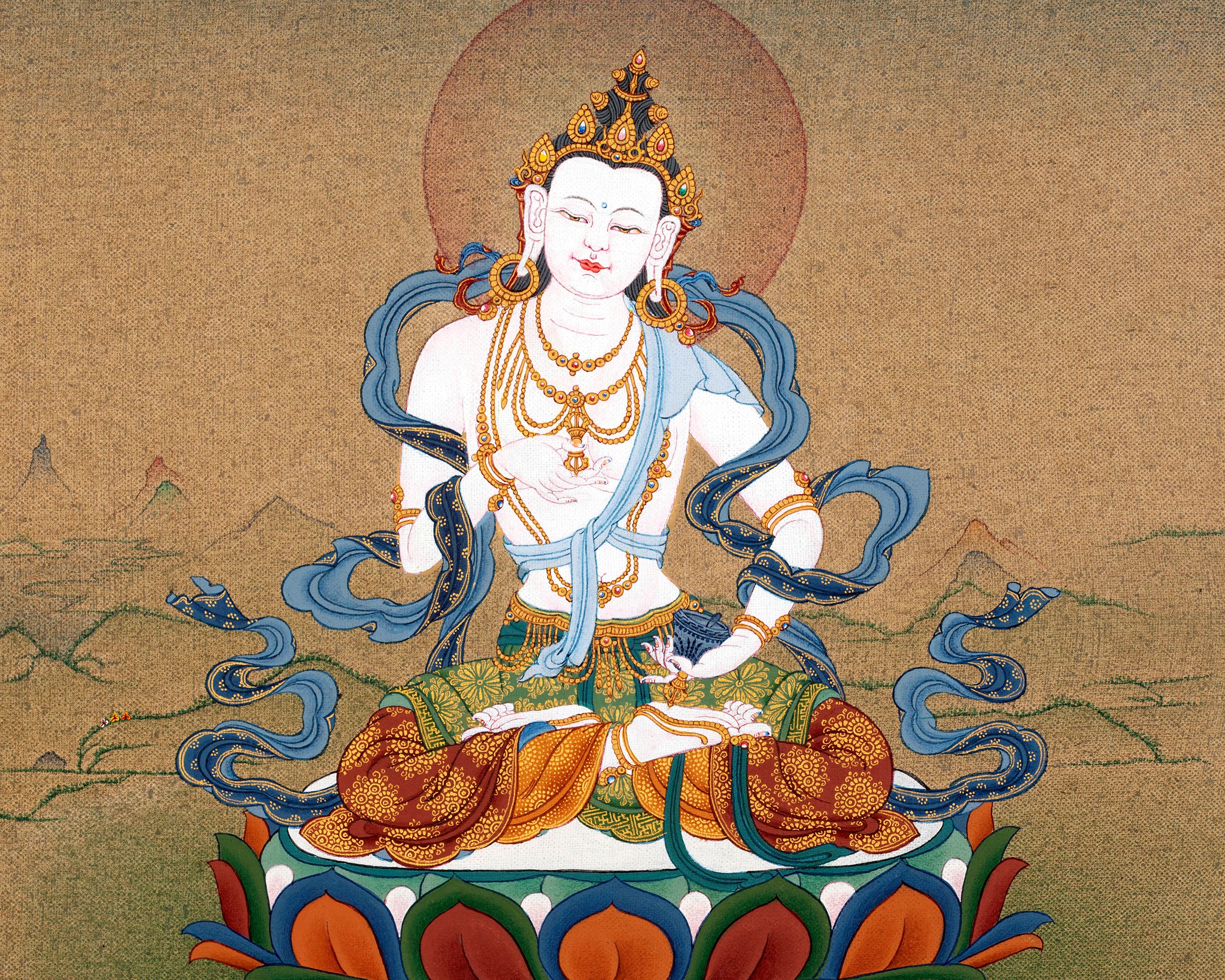 Tibetan Dorje Sempa Thangka | Traditionally Hand Painted Vajrasattva Art