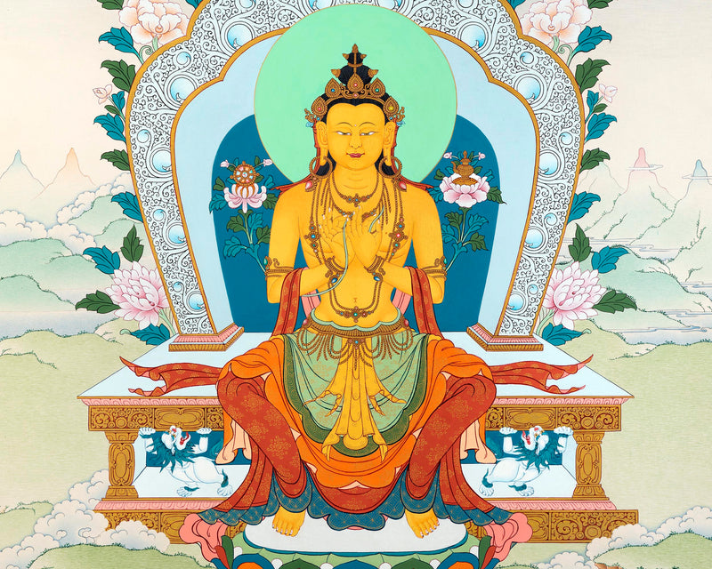 Maitreya Buddha Thangka | Tibetan Bodhisattva Art