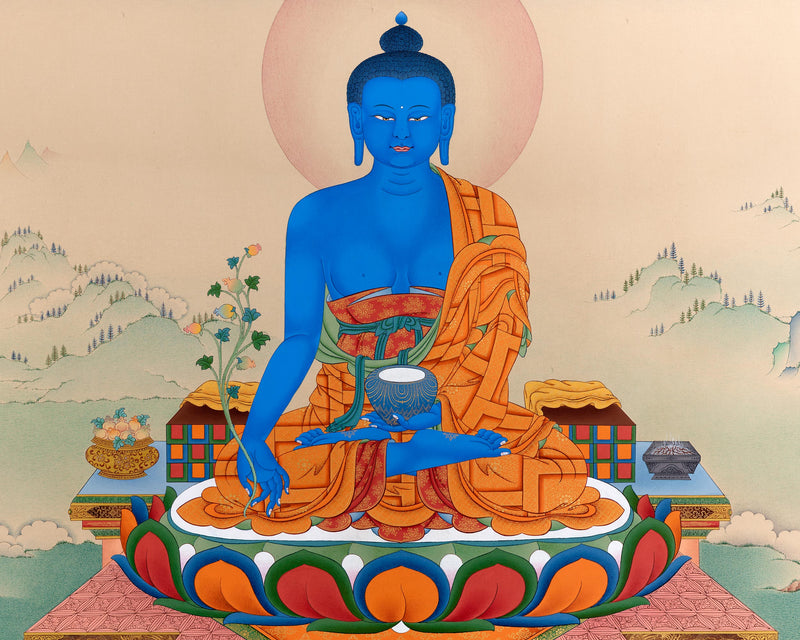 medicine buddha thangka print 