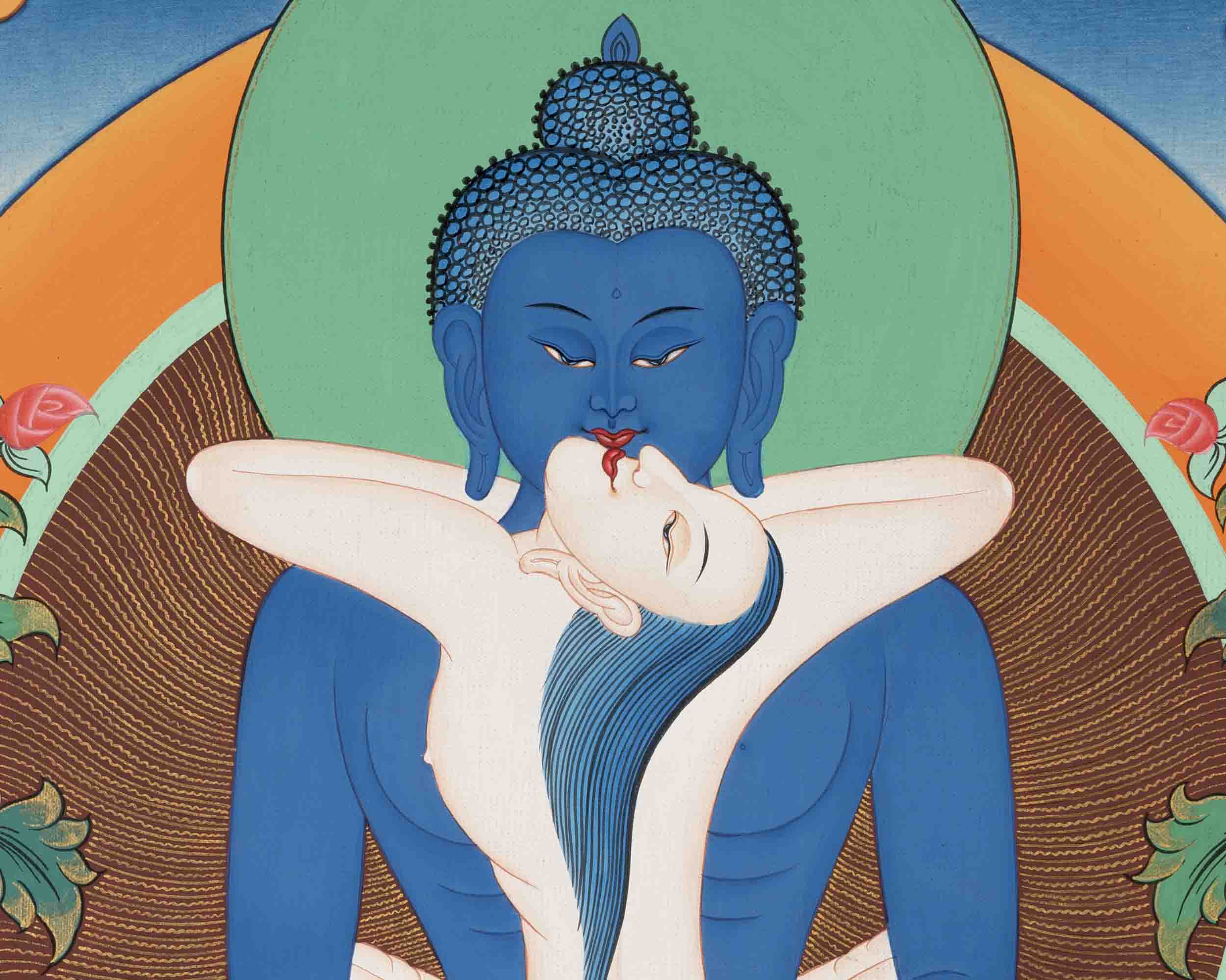 Samantabhadra Thangka | Yab Yum Buddha | Religious Buddhist Paint