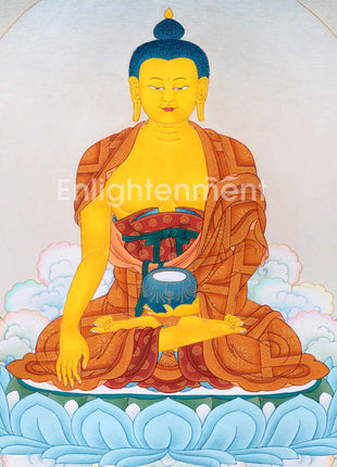 Shakyamuni Buddha Wall Art Decor Thangka Painting | Tibeta Himalayan Thangka Art On Cotton Canvas