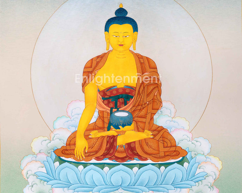 Shakyamuni Buddha Wall Art Decor Thangka Painting | Tibeta Himalayan Thangka Art On Cotton Canvas