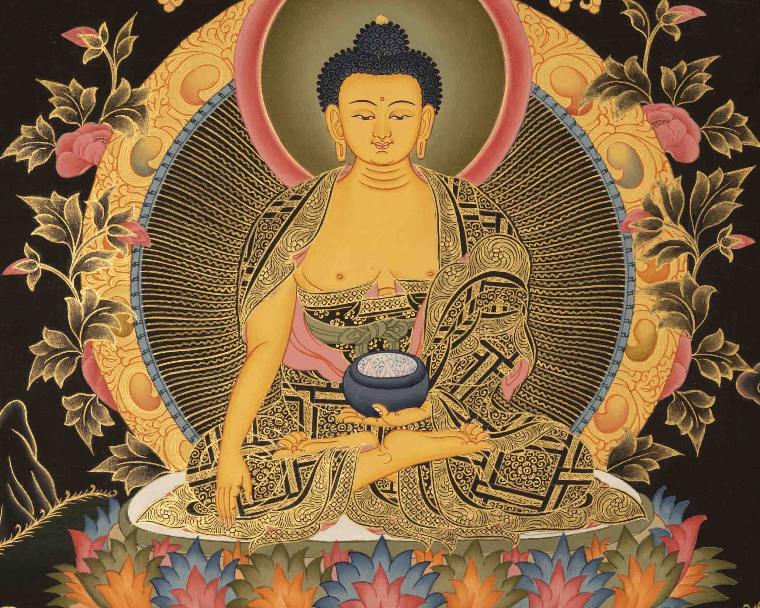 Buddha Shakyamuni Thangka | Buddha Seated in Meditation
