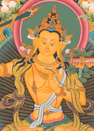 Manjushree Thangka Painting | Bodhisattva Of Wisdom | Religious Decors