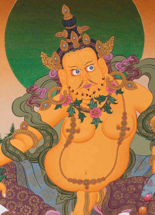 Dzambala Kubera Thangka | Wealth Deity | Religious Wall Decors