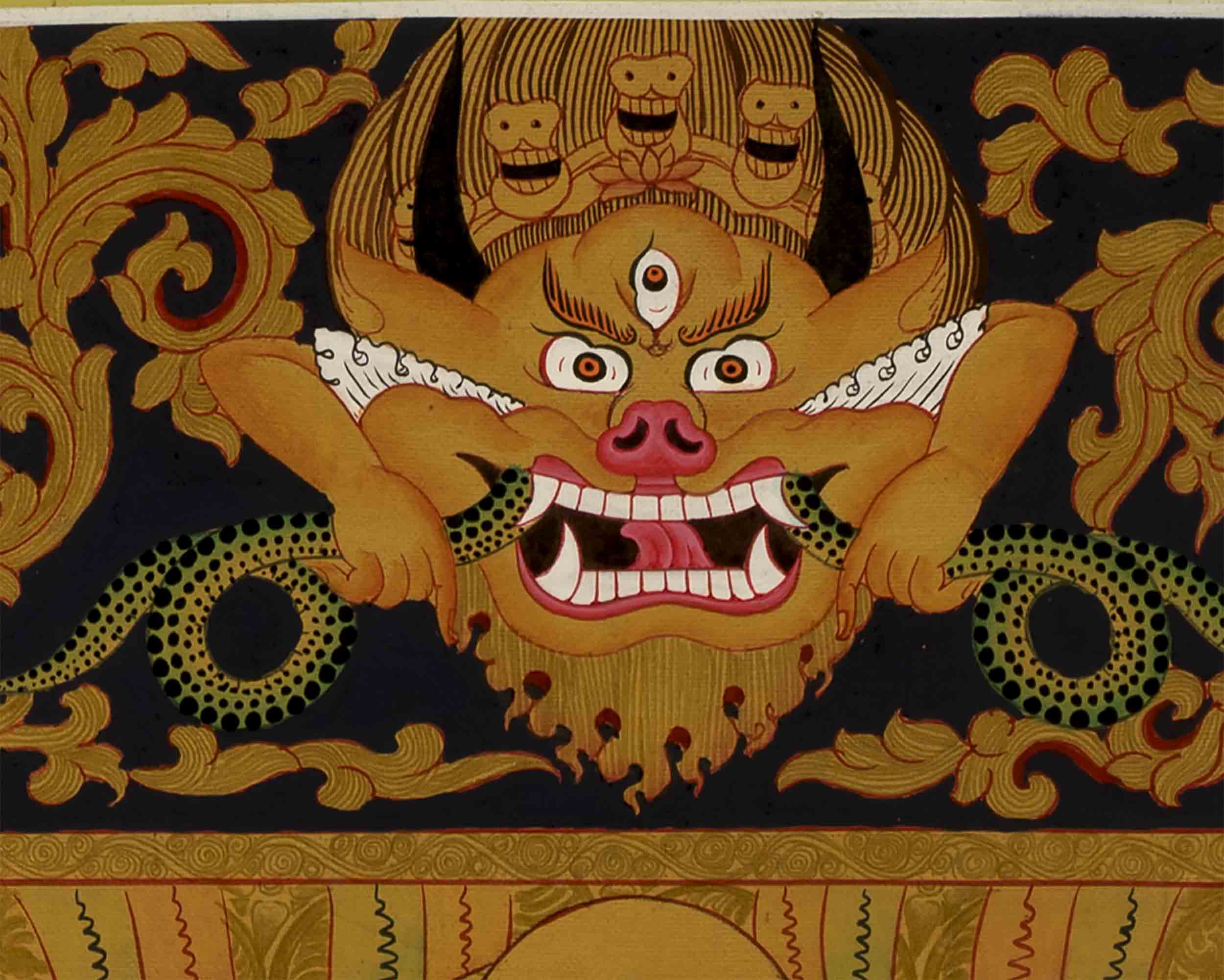 Gold Green Tara Thangka | Religious Buddhist Painting | Wall Decors