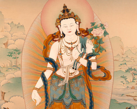 standing chenrezig thangka