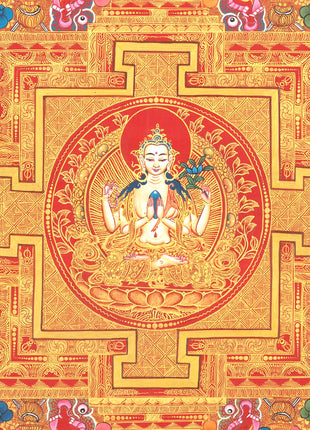 Chenresig Mandala | Traditional Tibetan Thangka | Wall Decors