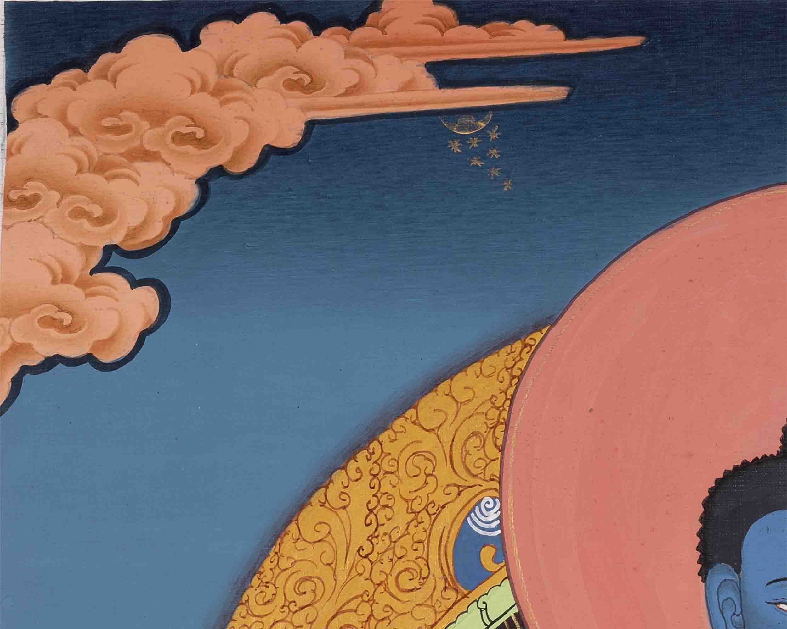 Thangka Of Medicine Buddha | 5 Dhyani Buddha | Religious Wall Decor