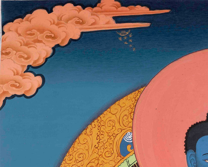 Thangka Of Medicine Buddha | 5 Dhyani Buddha | Religious Wall Decor