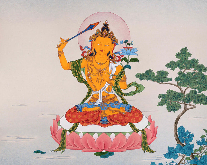 Manjushri Bodhisattva | Karma Gadri Style Thangka