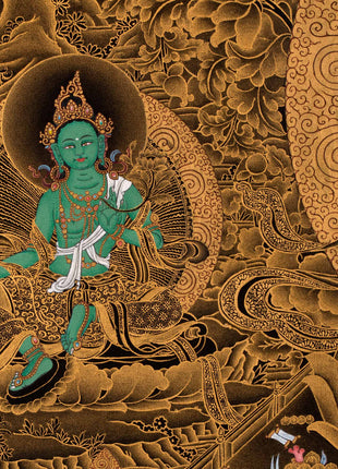 White Tara, Tibetan Thangka, High Quality Canvas, Thangka Print