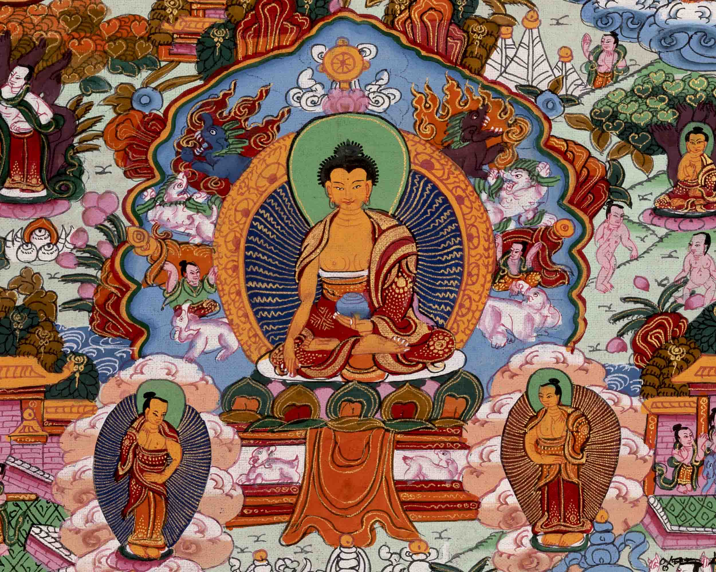 Buddha Life Story Thangka | Religious Buddhist Art | Wall Decors