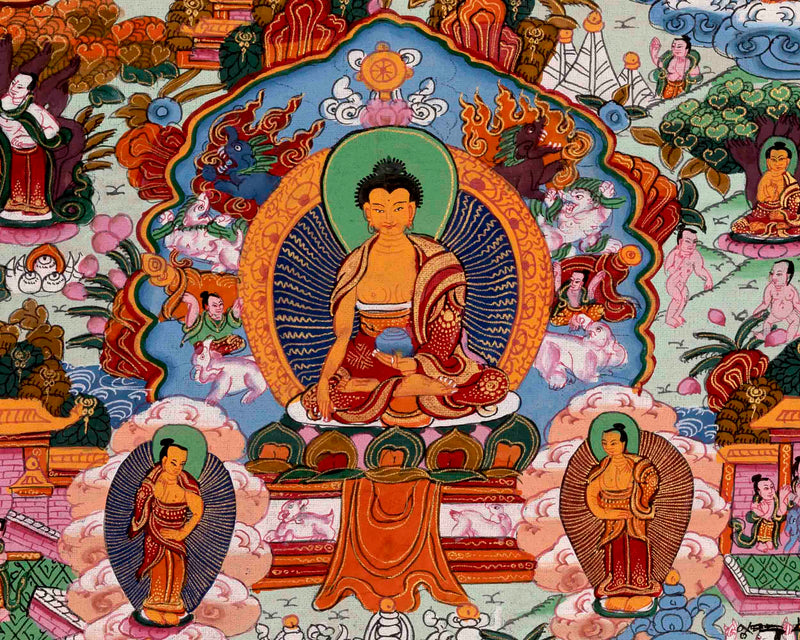 Buddha Life Story Thangka | Religious Buddhist Art | Wall Decors