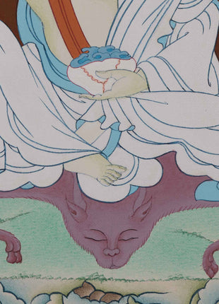 Jetsun Milarepa Hand-Painted Thangka Art | Tibetan Buddhist Master Art For Daily Practice
