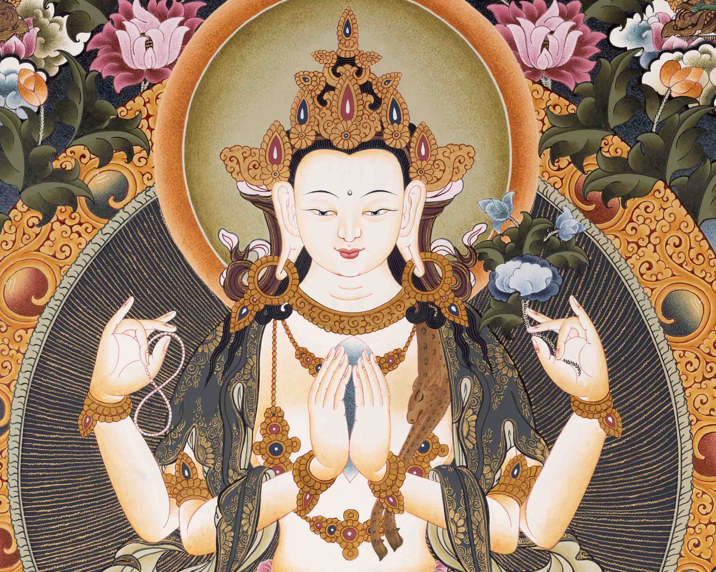 Avalokiteshvara Chengrezig Thangka | Wall Decoration Thangka Painting