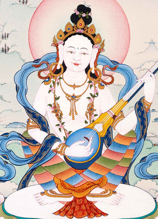 Mother Saraswati Thangka, Tibetan Art of Dakini