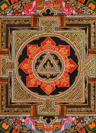 Meditative Mandala Thangka | Traditional Tibetan Art | Wall Decors