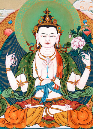 Chenrezig | Bodhisattva Thangka Painting | Buddhist Art