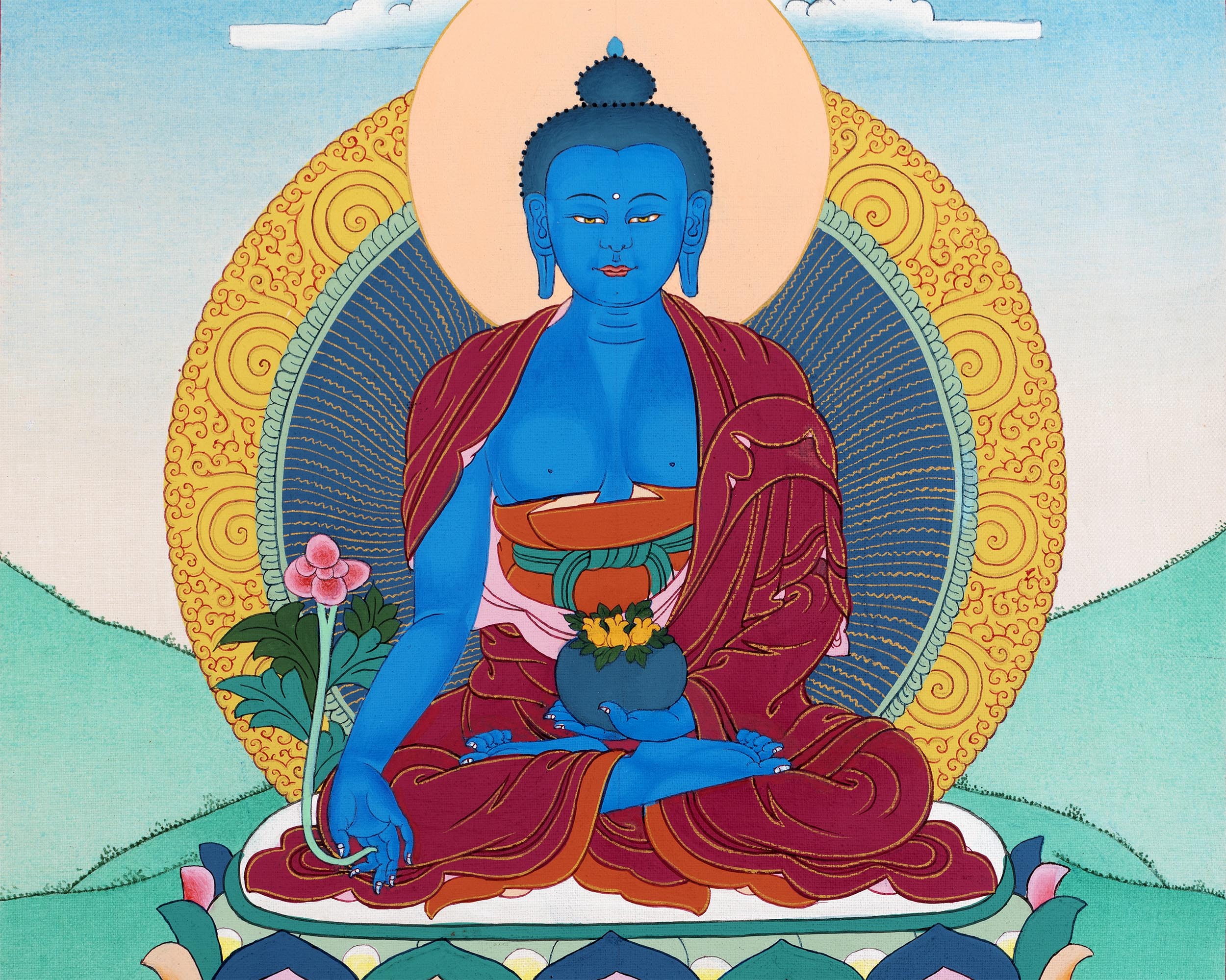 Blue Medicine Buddha | Thangka Art | Menla
