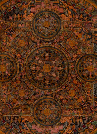 Pancha Buddha Mandala Thangka | Religious Buddhist Art | Wall Decors