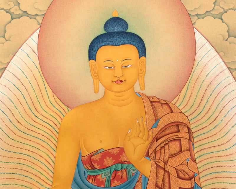 standing buddha thangka print