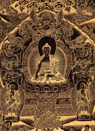 Gold Style Buddha Life Story Thangka | Religious Art | Wall Decors