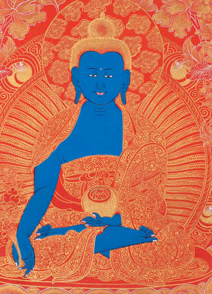 Medicine Buddha Thangka | Traditional Tibetan Painting | Wall Decors