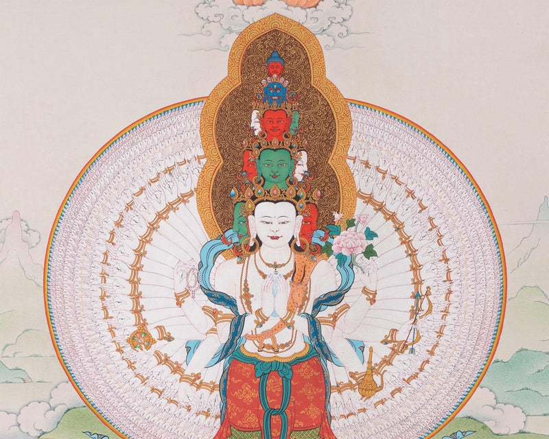 Bodhisattva Thangka Art | 1000 Armed Avalokiteshvara | Manjushri | Vajrapani | Amitabha