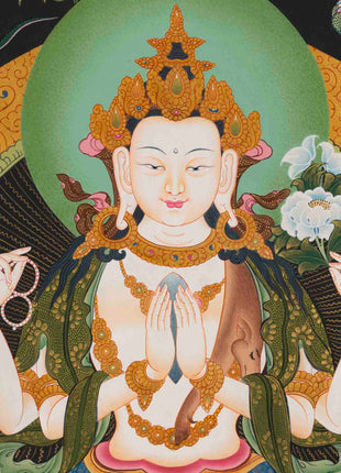 Avalokitesvara Chenresig Thangka | Religious Buddhist Art | Wall Decor