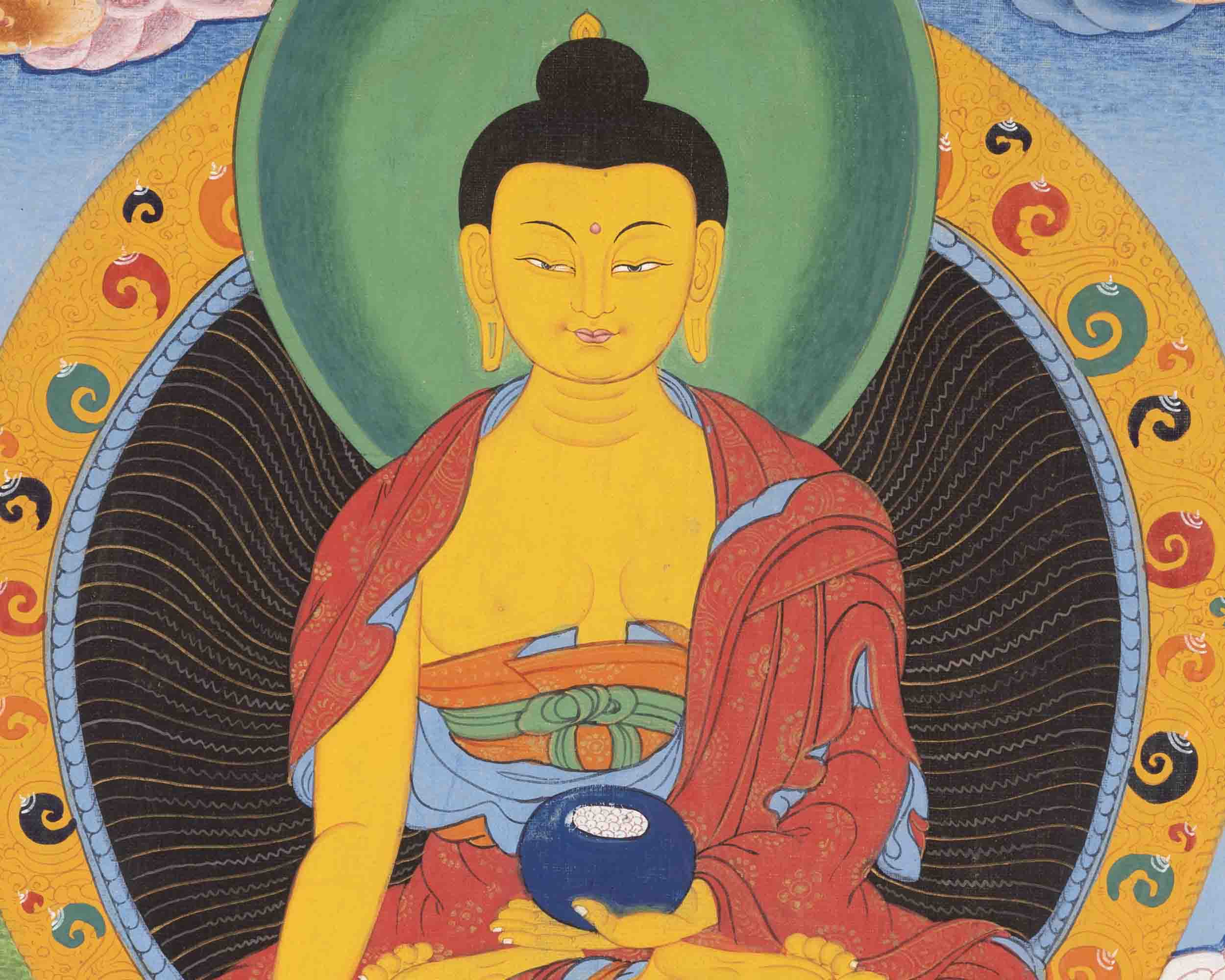 Vintage Shakyamuni Buddha | Traditional Buddhist Thangka | Wall Decors