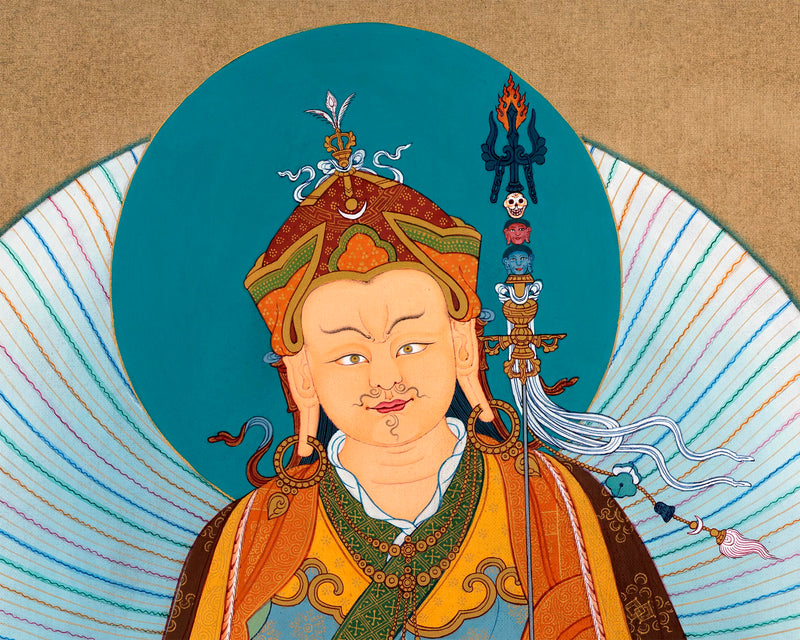 Guru Padmasambhava Painting | Guru Rinpoche | Hand-Painted Thangka