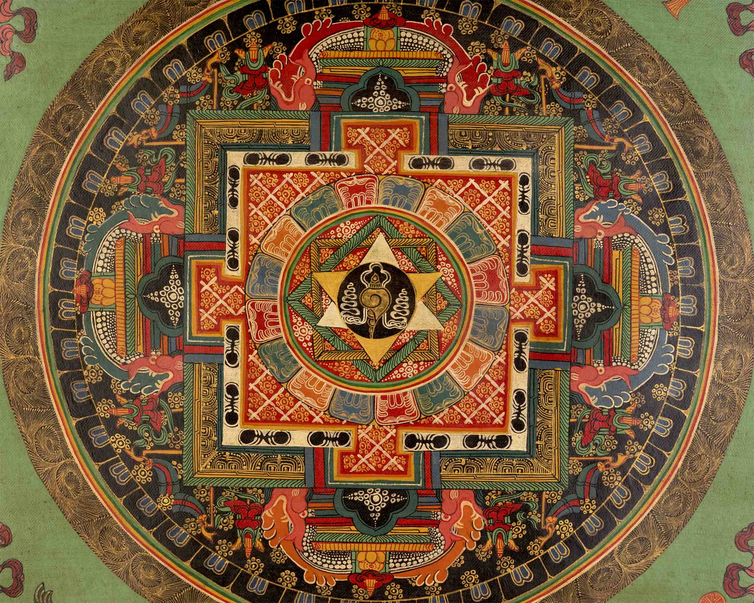 Oil Varnished Sankha Mandala Thangka | Zen Buddhism