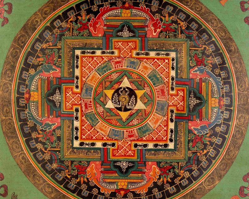 Oil Varnished Sankha Mandala Thangka | Zen Buddhism