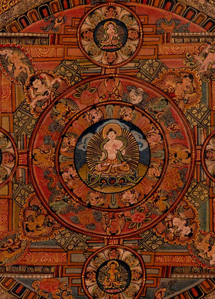 White Tara Mandala | Traditional Tibetan Thangka | Religious Wall Decors