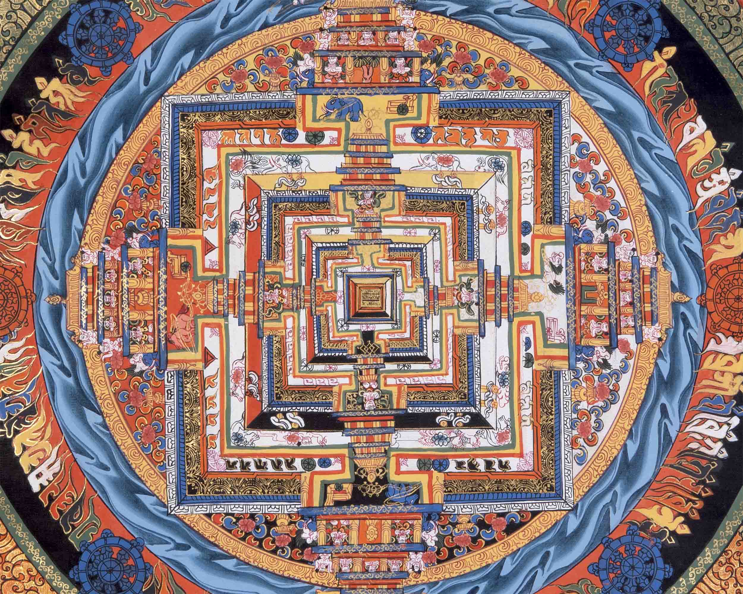 Kalachakra Mandala With Brocade | Wall Decoration (Inactive Product)