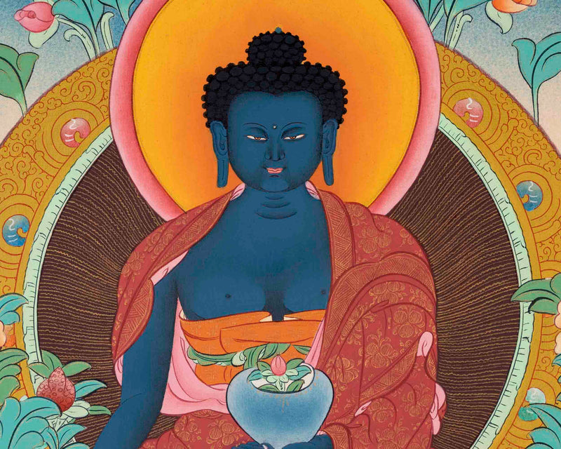 Medicine Buddha Thangka | Handpainted Buddhist Art | Wall Decors