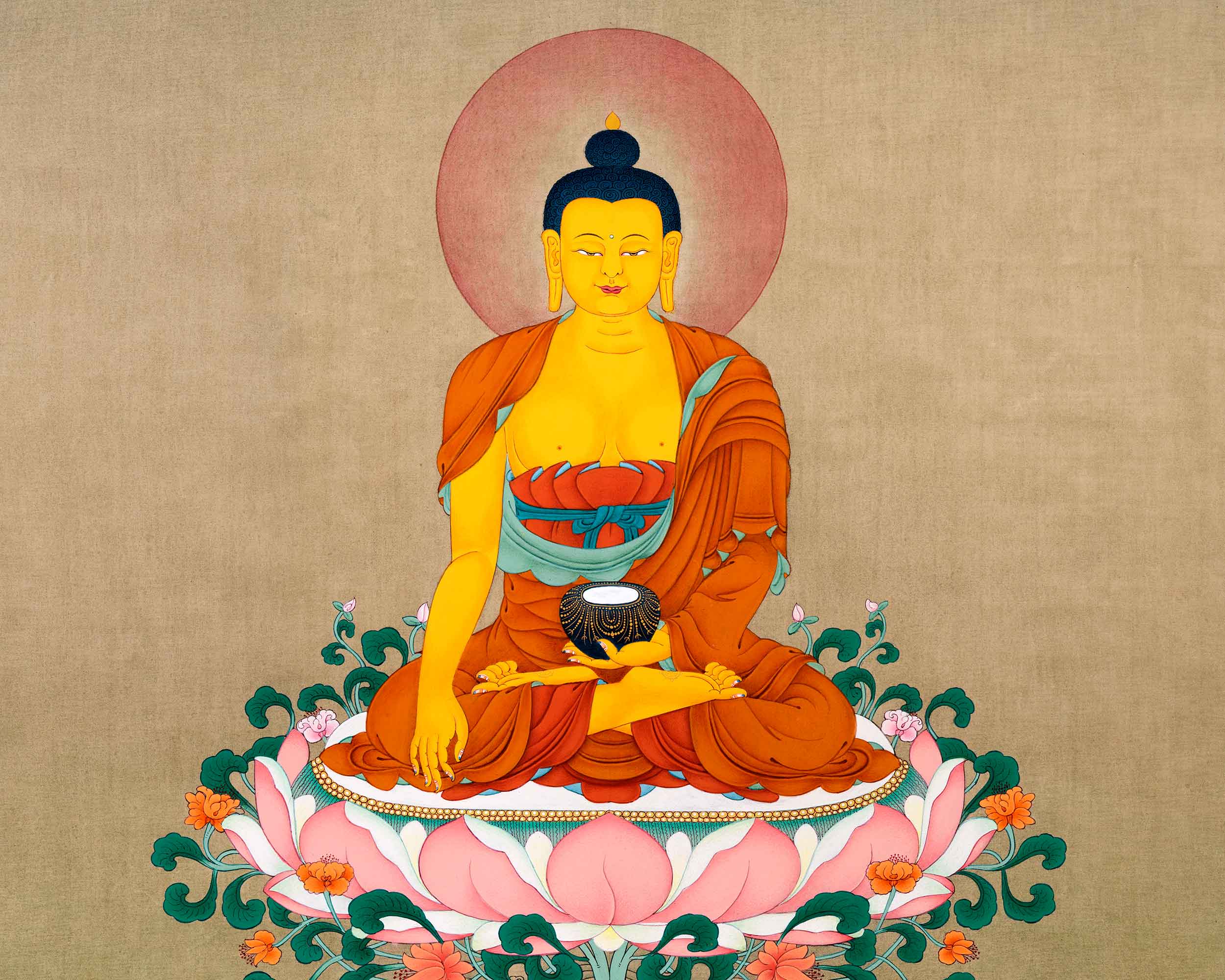 Shakyamuni Buddha Painting | Traditional Tibetan Buddhist Art